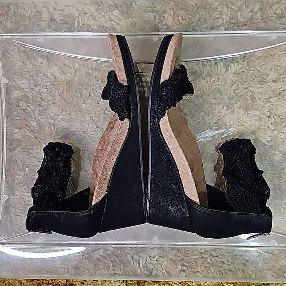 Wedges by Lucky Brand Crocheted Style Black Size 10 - Picture 7 of 9